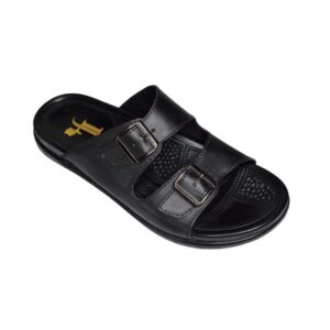 Leather Junction – Pure Leather Buckle-Strap Comfort | RSL-006 (Black)