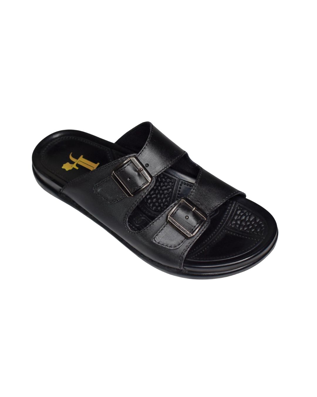 Leather Junction – Pure Leather Buckle-Strap Comfort | RSL-006 (Black)