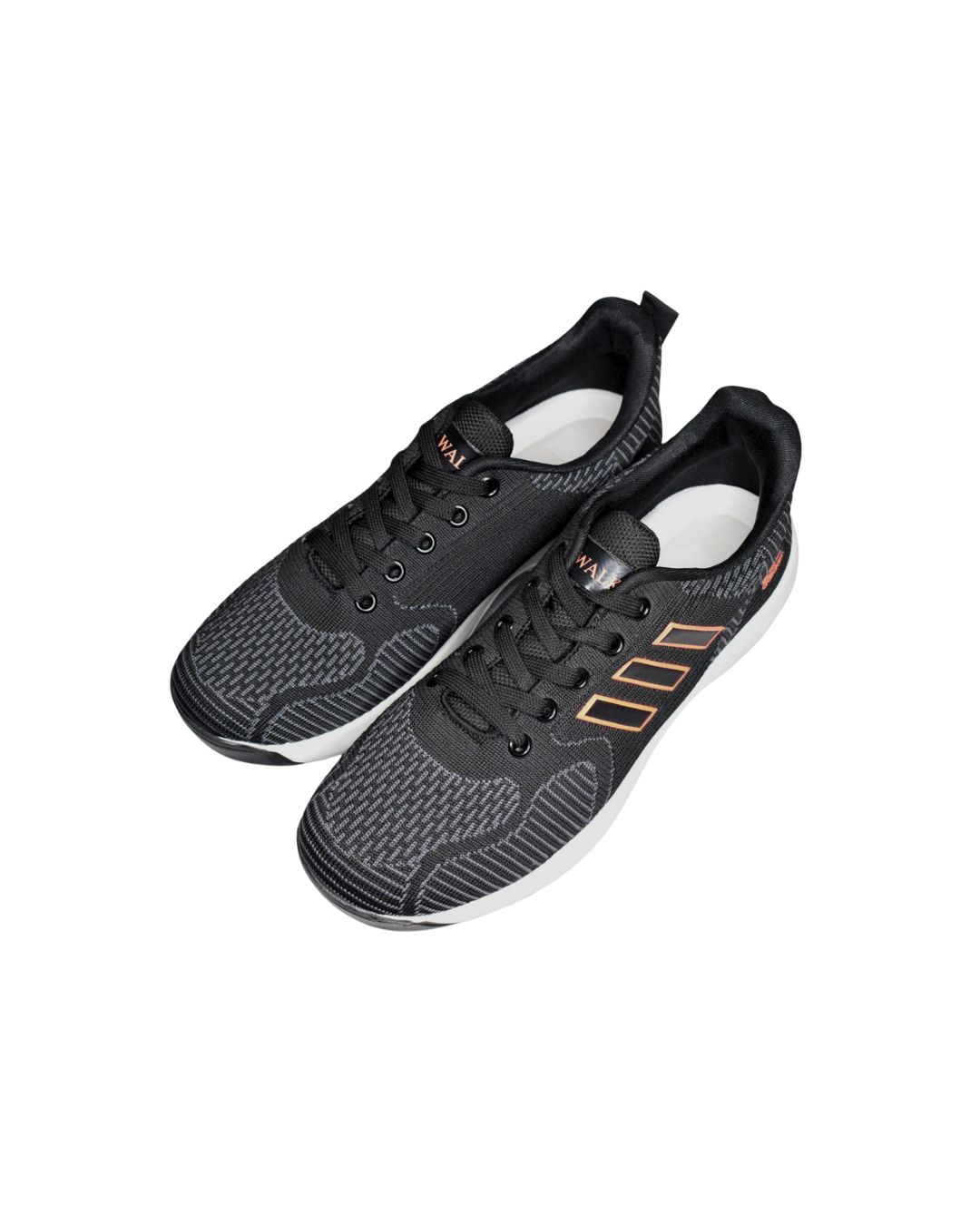 Black Knit Running Sneakers | HLD-8902 (Black) - Image 2