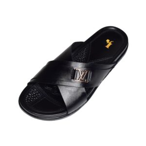 Leather Junction – Pure Leather Cross-Strap Comfort | RSL-004 (Black)