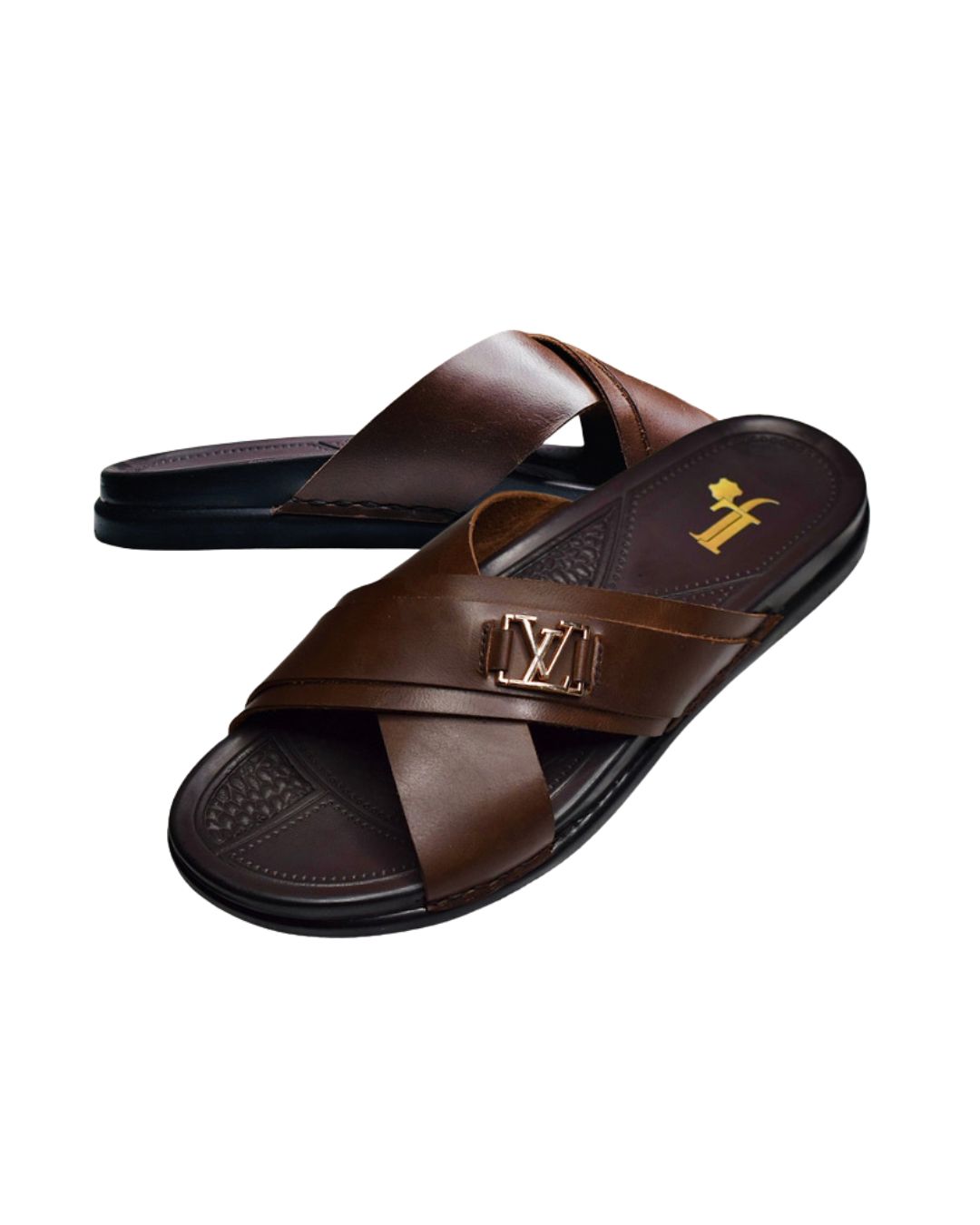 Leather Junction – Pure Leather Cross-Strap Comfort | RSL-004 (Brown) - Image 3