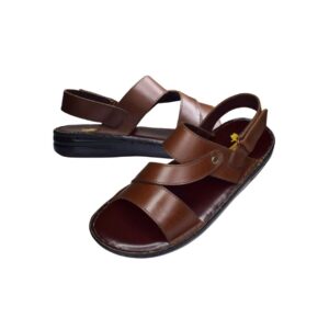 Elegant Brown Leather Sandals – Diabetic & Orthopedic Comfort